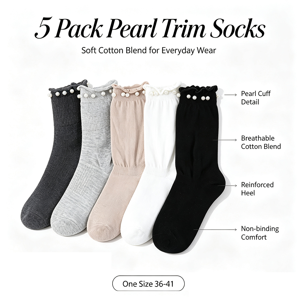 Women'S Shoes For Crews - 5 Pares de Meias Femininas de