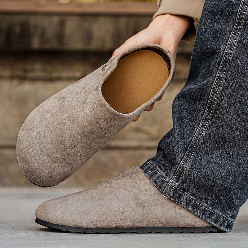 Women'S Shoes With Arch Support - Chinelos de Couro Suede para Homens