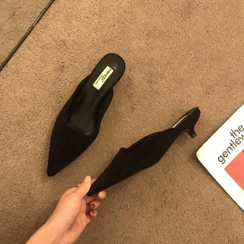 Novo dedo do pé apontado mules - Leopard Print Heels avaliação e preço
