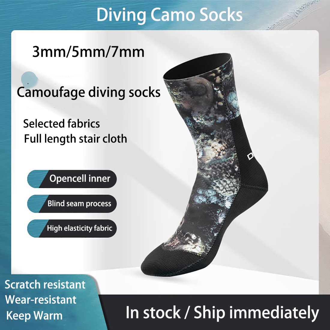 3/5/7mm neoprene camo meias de - Women'S Shoes Neuropathy avaliação e preço