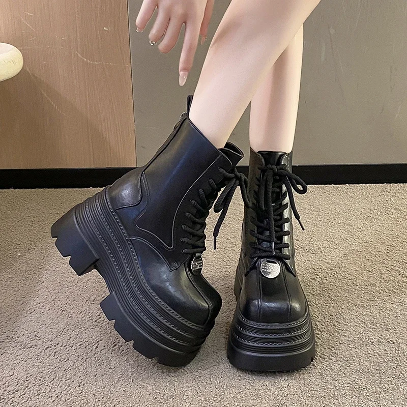 Botas femininas de couro gótic - Women Shoes Luxury Brand avaliação e preço